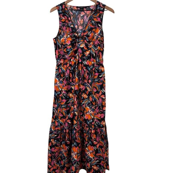 FRENCH CONNECTION WOMEN'S MAXI FRONT TWIST DRESS MULTICOLOR SIZE LARGE NWT - Picture 2 of 10